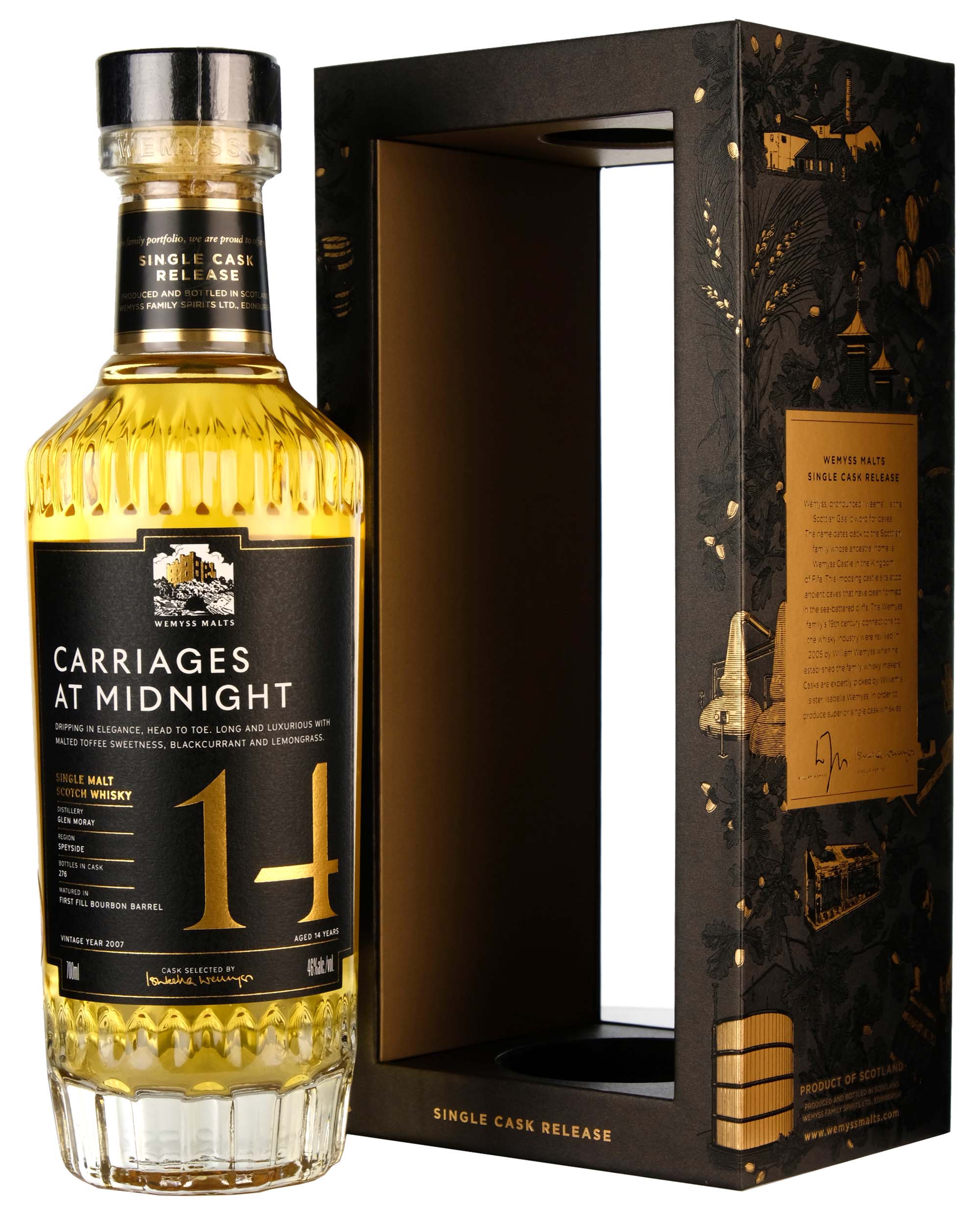 Glen Moray 2007-2022 | 14 Year Old Wemyss Malts Carriages At Midnight Single Cask