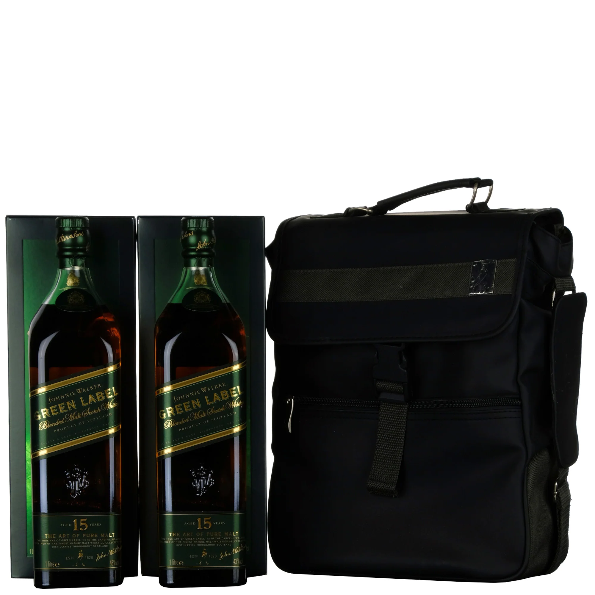 Johnnie Walker 15 Year Old Green Label 1 Litre Set With Travel Bag - Image 2